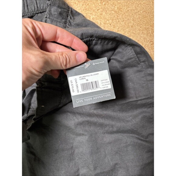 NWT Eddie Bauer Womens WR Pull on Jogger Pants Size 16 Gray Linen Blend I1 - Picture 4 of 9